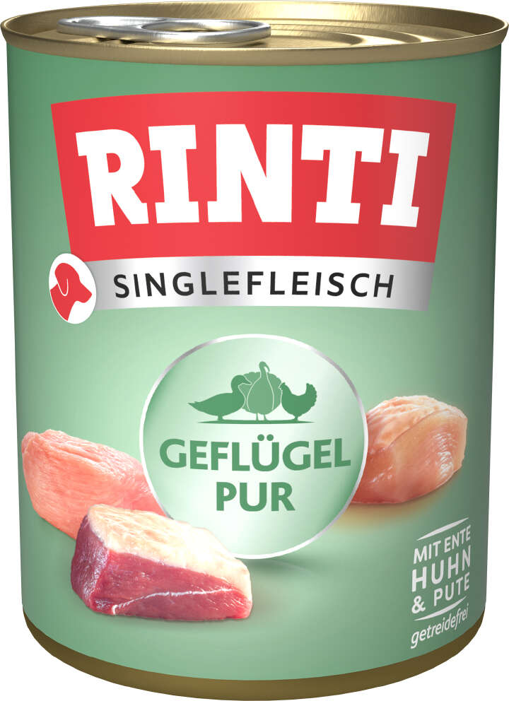 RINTI Hunde-Nassfutter Singlefleisch Geflügel Pur